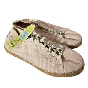 TOMS women's Lena Bloom Slubby cotton espadrille pink shoes size 8